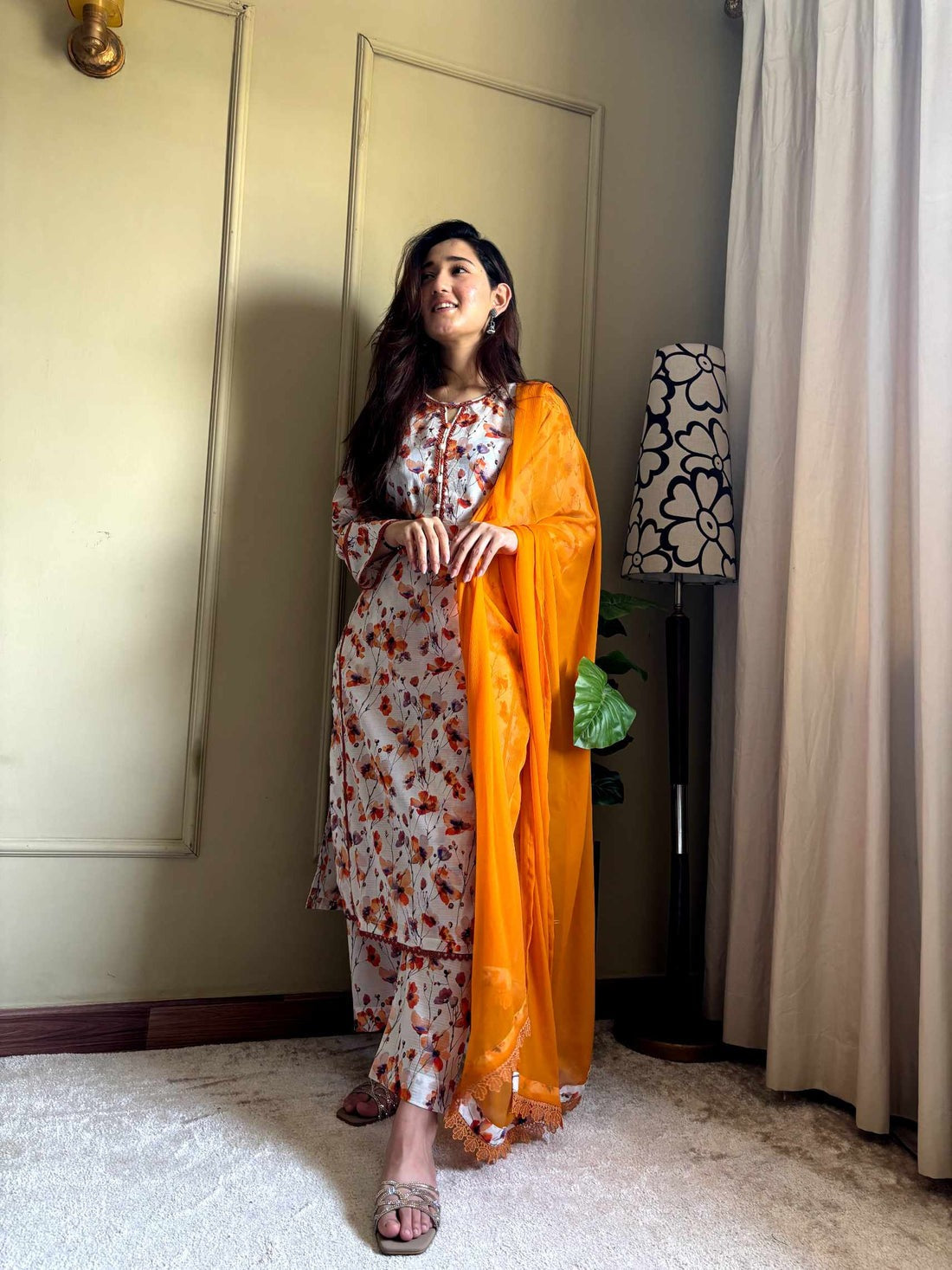 3 Piece - Lawn Printed Stitched Dress -52